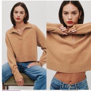 Reformation cashmere polo sweater